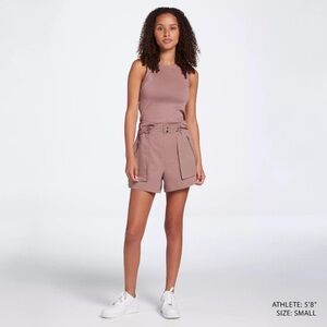 NWT Calia Journey Collection High-Rise Relaxed Fit Shorts Hazy Plum Paperbag S